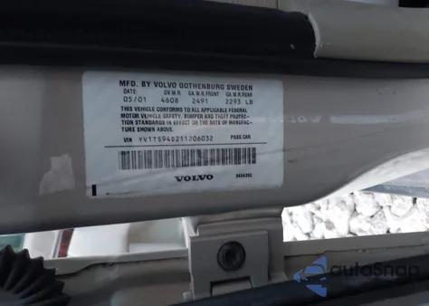 2001 Volvo S80 2.9 from USA, damaged, VIN YV1TS94D211206032